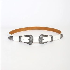 White western belt double buckle
